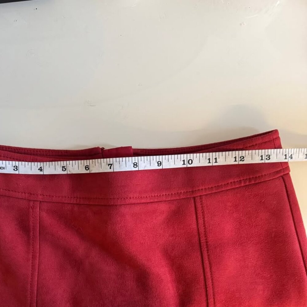 Ann Taylor LOFT Vintage Red Suede A-Line Skirt - Picture 6 of 6